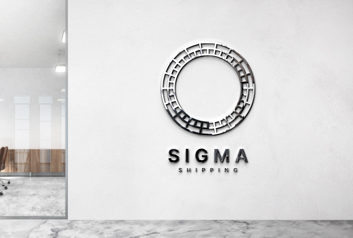 Sigma Management branding by Reform Digital, logo mockup on office wall